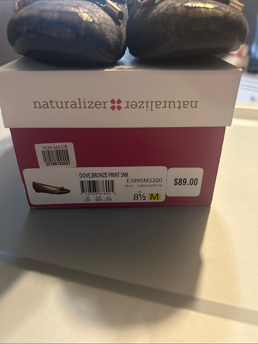 Naturalizer Dove Bronze Print Slip-On Flats - Bronze